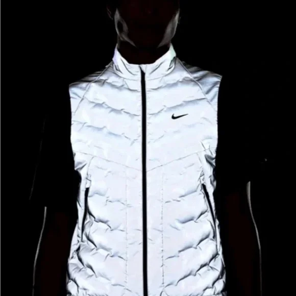 Nike Therma-Fit ADV Reflective Silver Running Vest Mens Size XXL 2XL FZ1131 New - Picture 8 of 14